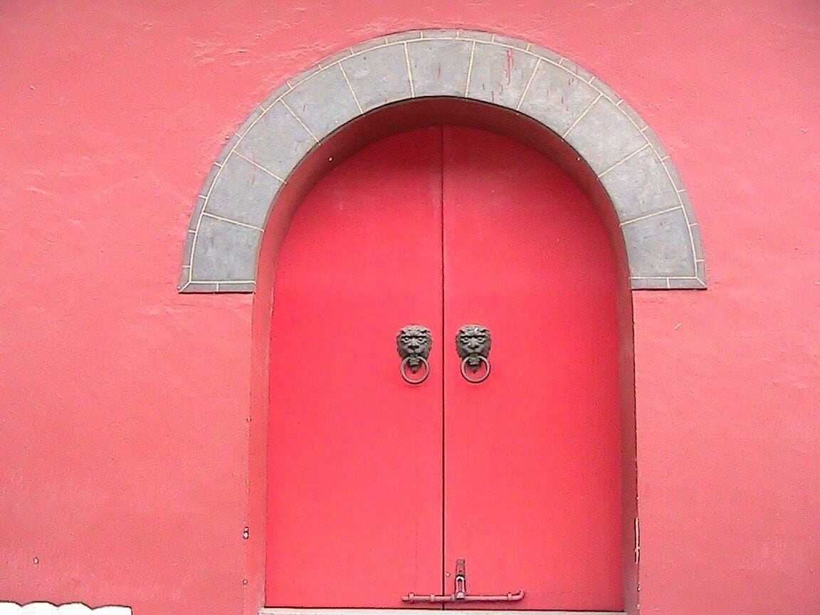 Here's another door. It is always painted red.