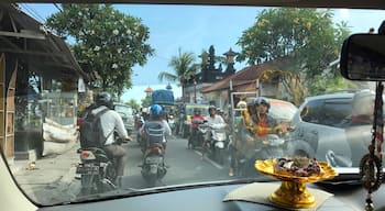 You will always spend some time waiting in traffic in Bali, it's madness!