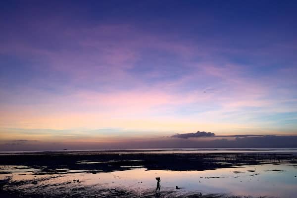Sunset on Nusa Lembongan, a wonderful paradise-like island off the coast of mainland Bali. In front of the water, one can see one of the numerous seaweed farms on the island.
#GoldenHour
#Waterlust