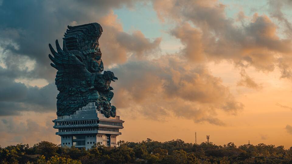 Garuda Wisnu Kencana Monument at Sunset in Bali, Indonesia