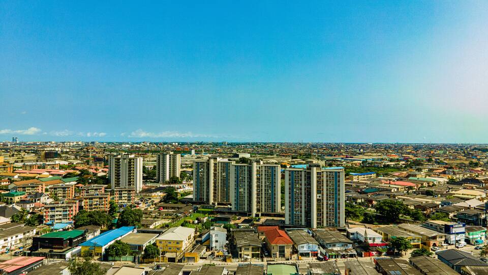 An aerial view of the Surulere skyline