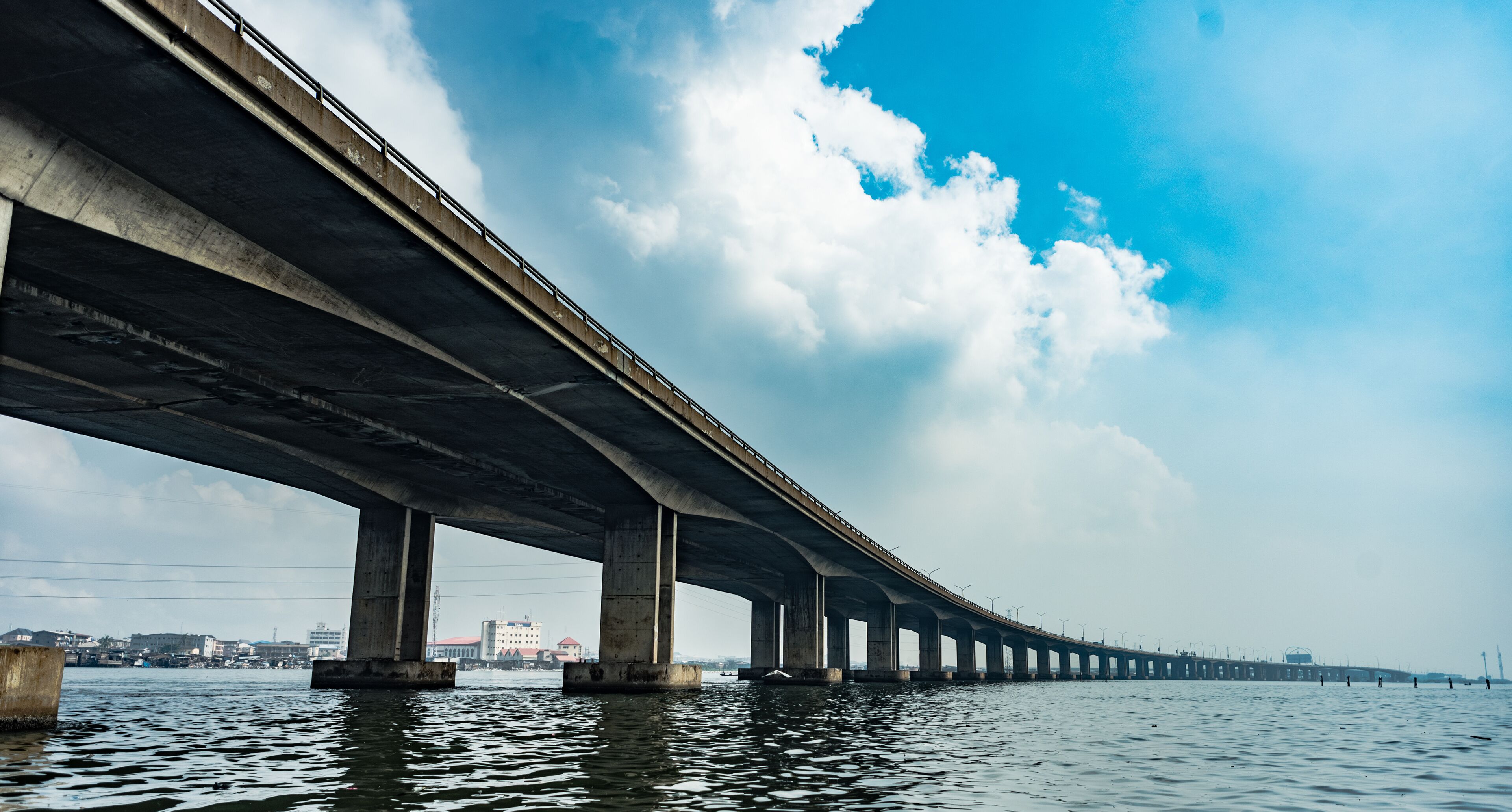 The side view of the Third Mainland Bridge which is one of the longest bridges in Africa
