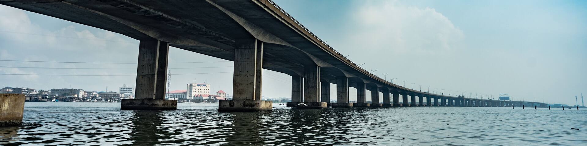 The side view of the Third Mainland Bridge which is one of the longest bridges in Africa