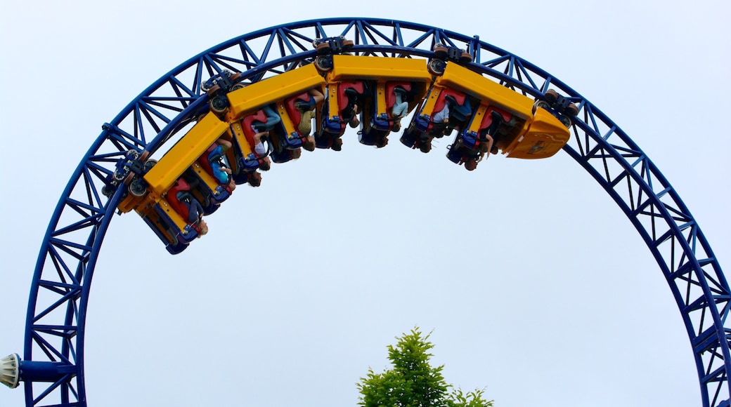 Centrum featuring rides as well as a small group of people