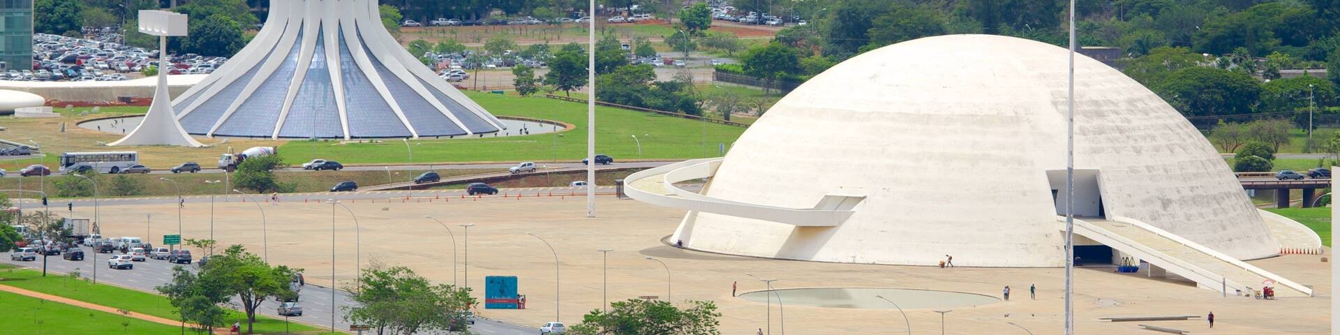 Brasilia featuring a city, a monument and modern architecture