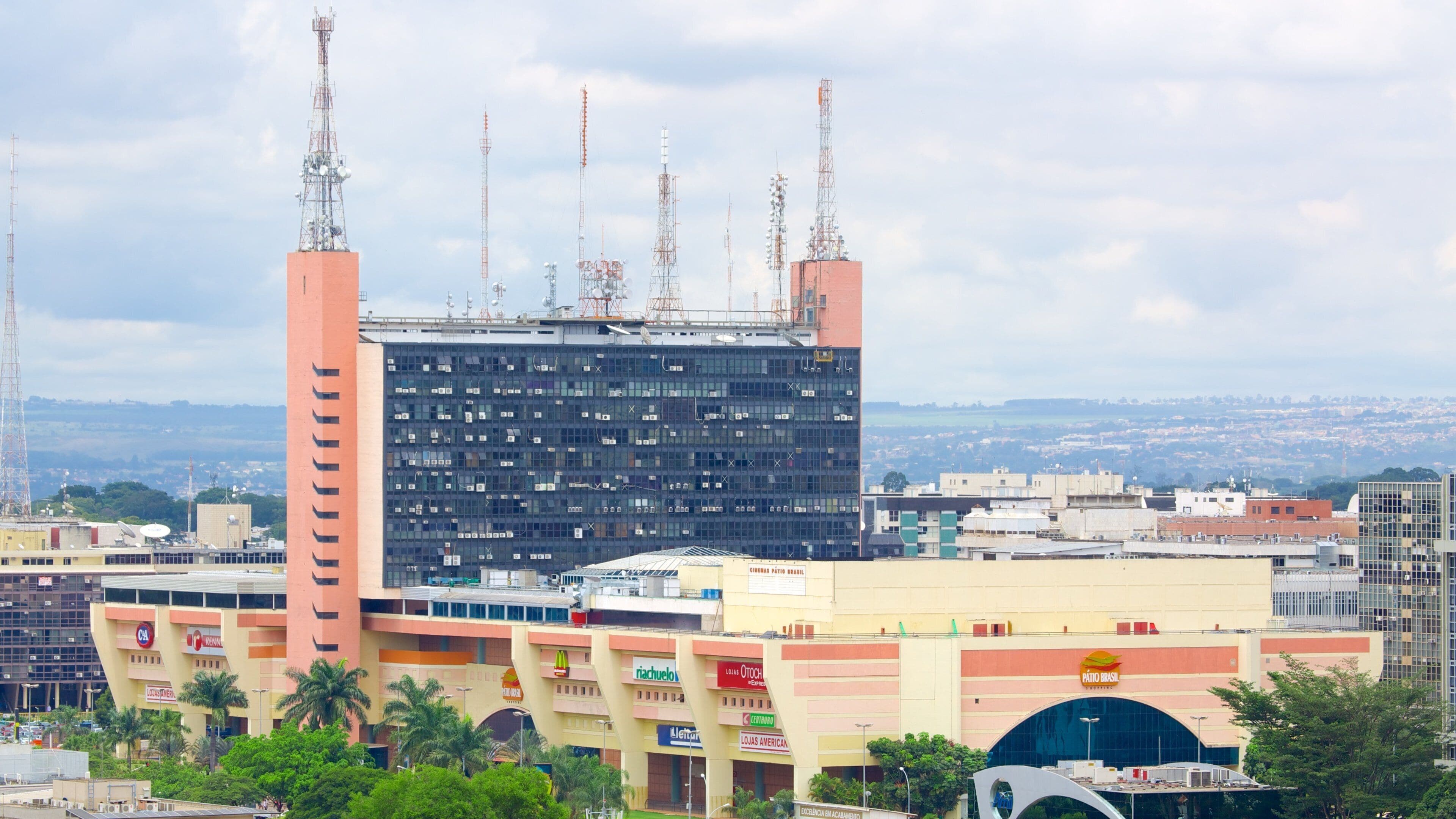 Brasilia showing central business district, modern architecture and a city