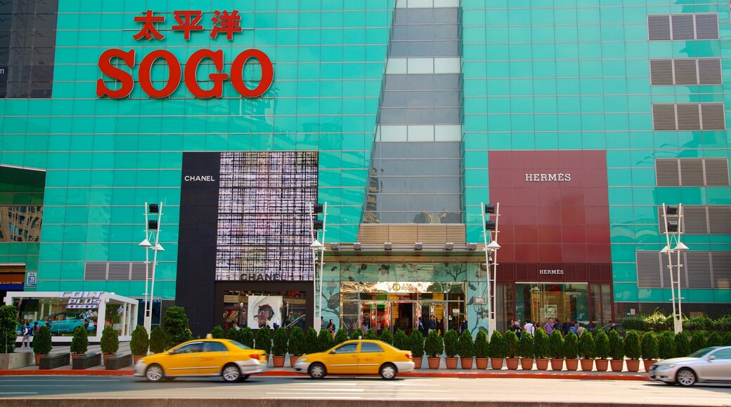 Taipei bevat straten, een stad en moderne architectuur