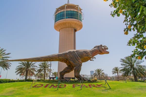 Prince Khalifa Bin Salman Park which includes views, outdoor art and a park