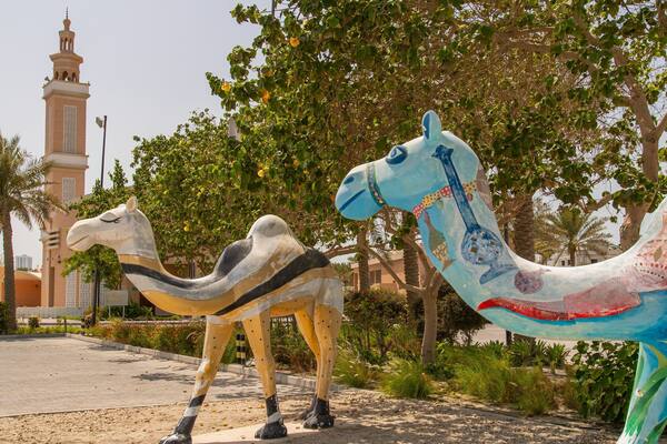 Prince Khalifa Bin Salman Park which includes outdoor art