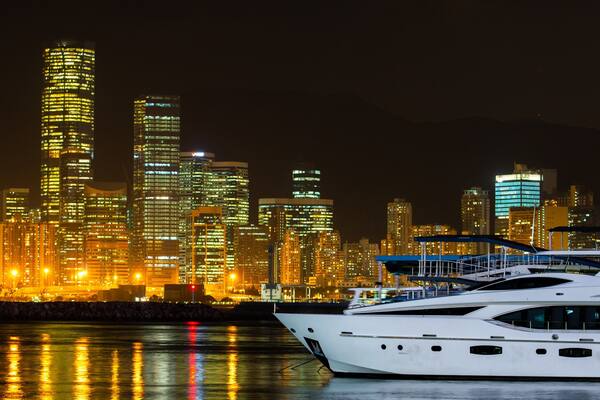 Hong Kong SAR which includes boating, night scenes and a bay or harbor