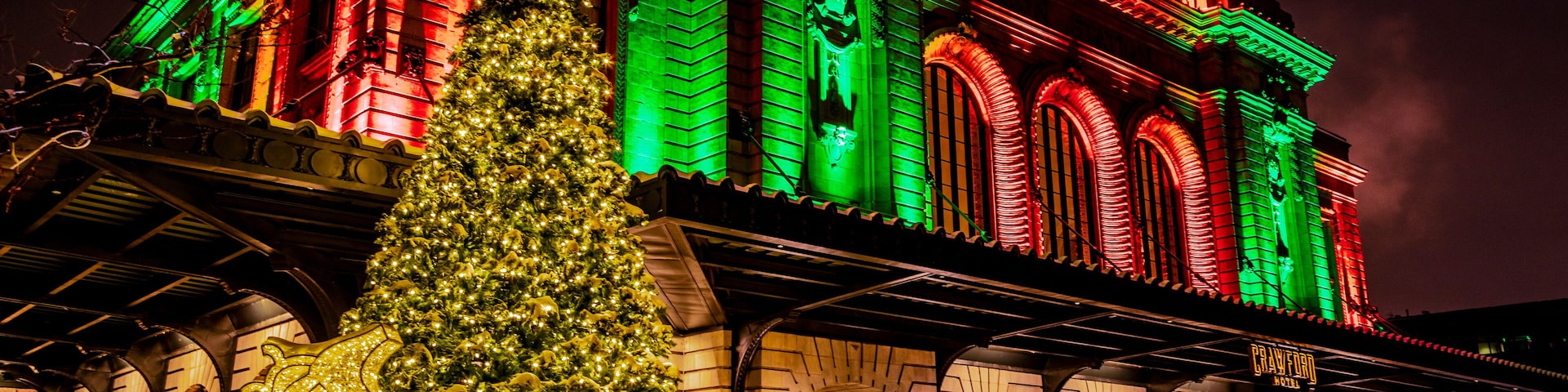 Holiday lighting of Denver Union Station