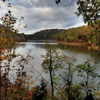 This was taken from the primitive campsite. The view is like this straight from your tent. We spent most of the weekend here, although it rained most of the weekend it was a fabulous view and perfect fall color