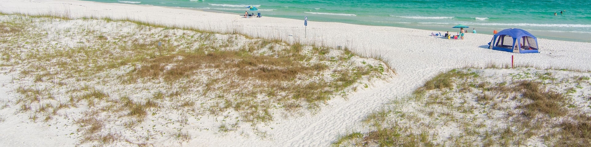 Aerial view of Dog Beach in Pensacola, Florida