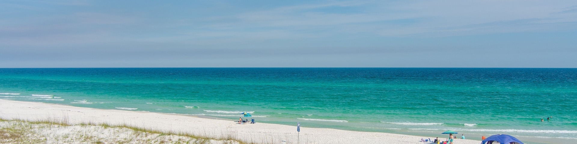 Aerial view of Dog Beach in Pensacola, Florida