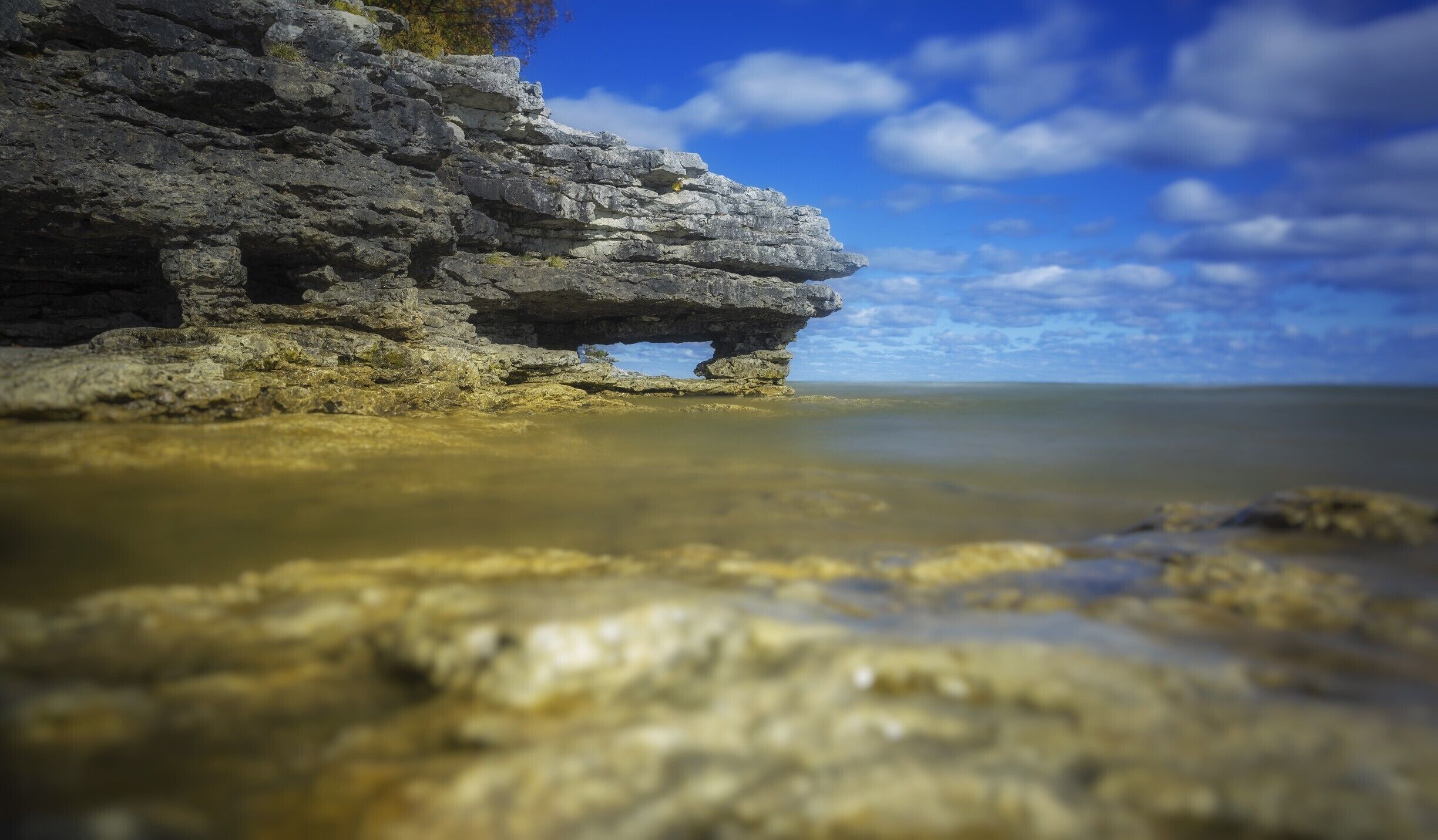 Again I laid the camera on a rock in the water just to show the arch and water. It was fun walking around over these rocks, but a little slippery. 