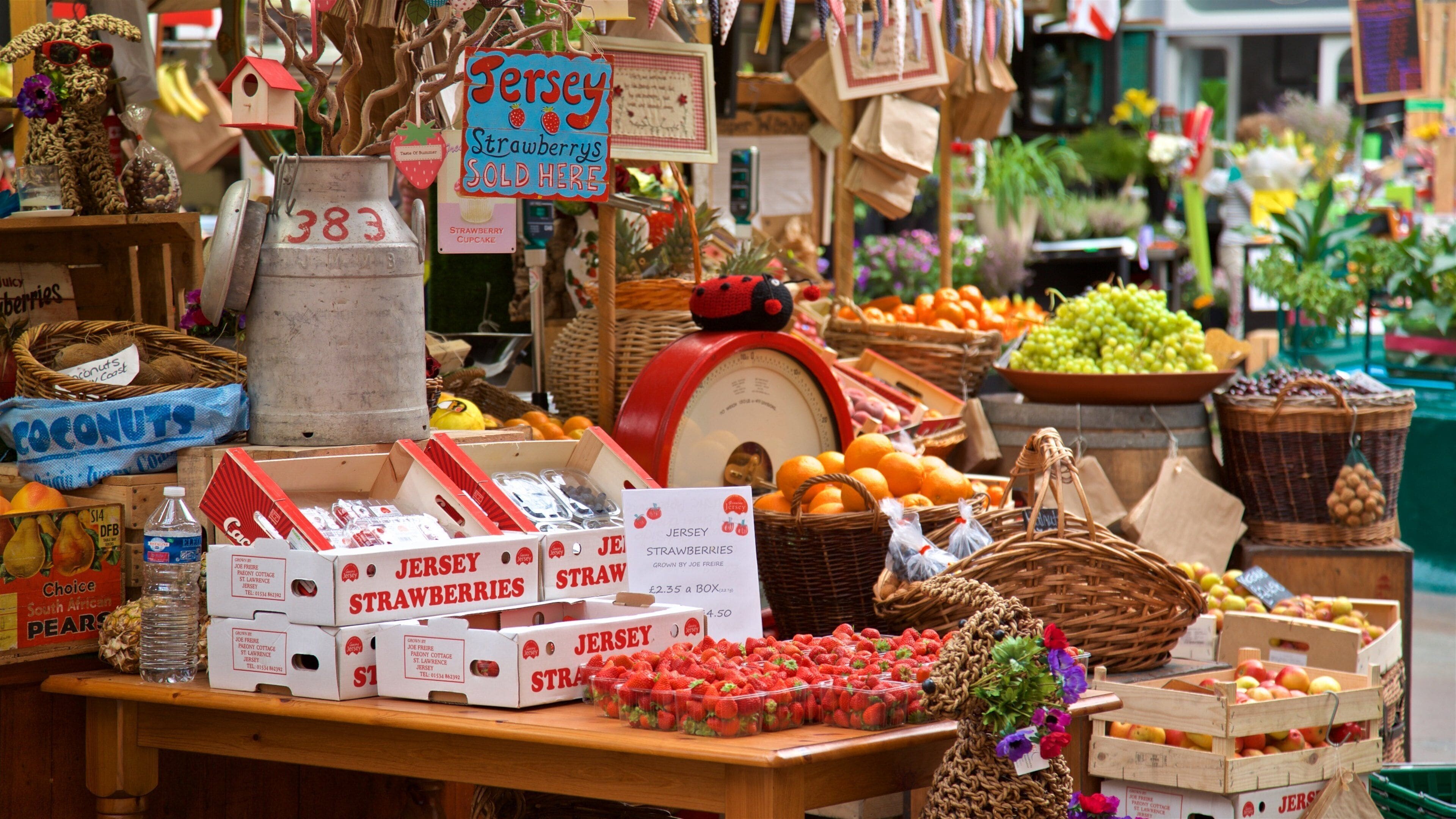 St. Helier Central Market fasiliteter samt marked og mat