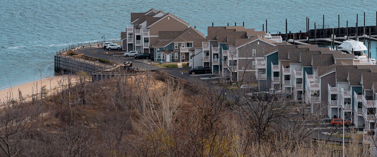Houses Along Water at Beach in Highlands & Sea Bright New Jersey