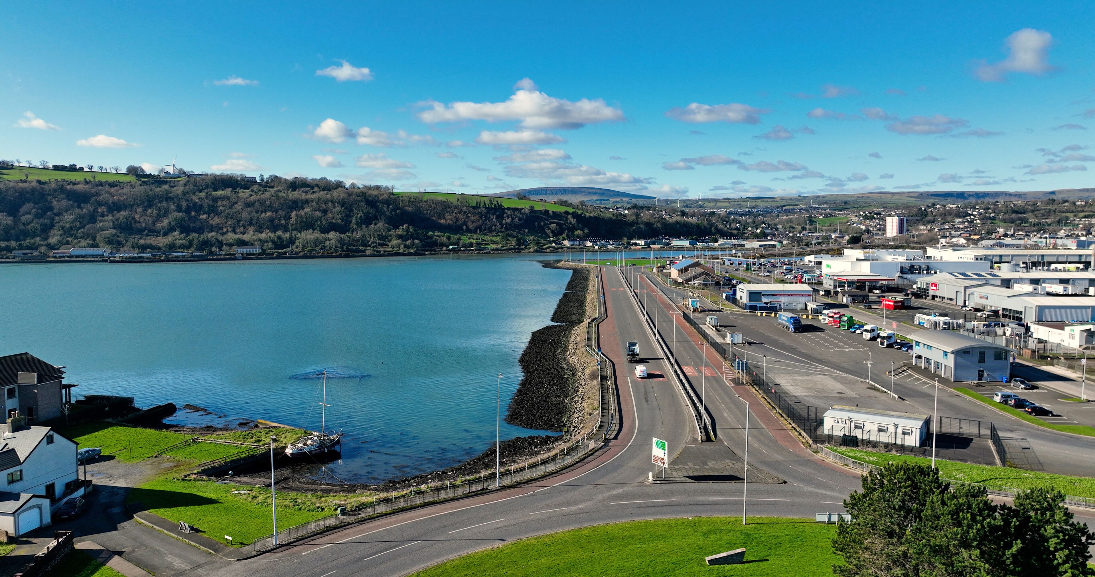 Port Of Larne roundabout and Harbour highway Co Antrim Northern Ireland 02-02-2023