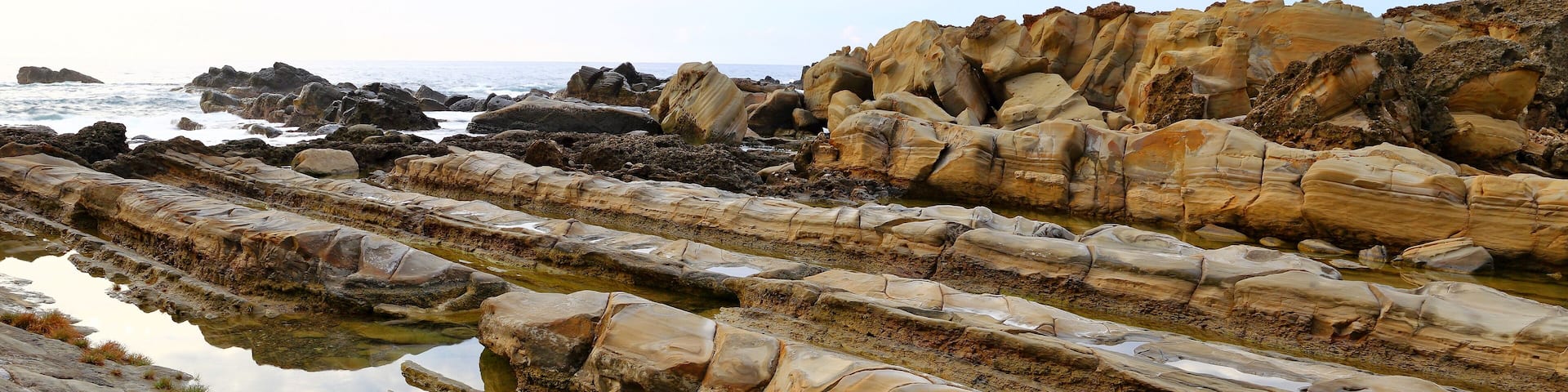 Xiaoyeliu scenic area located at Taitung, eastern Taiwan. The geology and topography here is similar to the Yeliu.