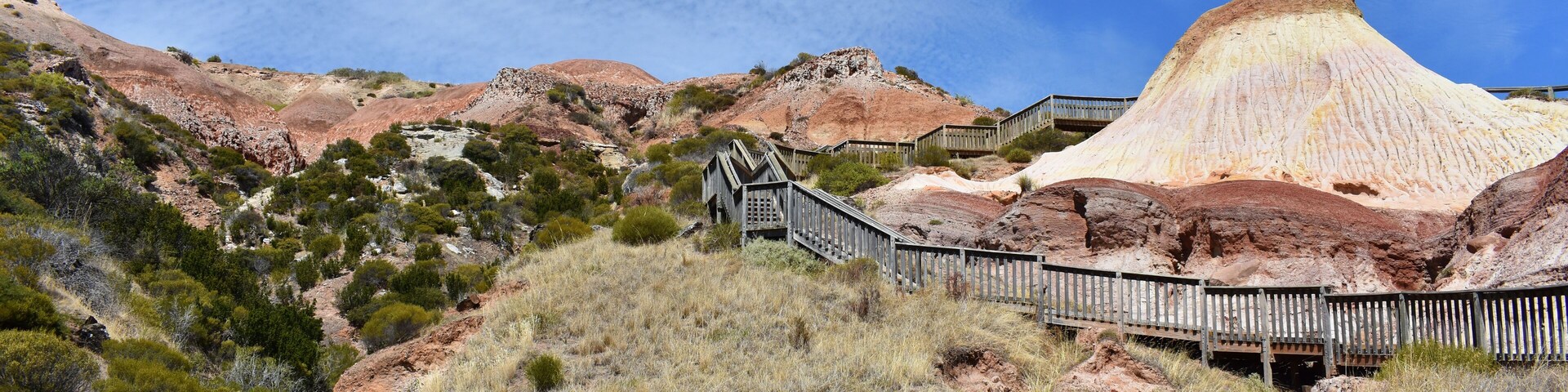 Panorama of Sugarloaf Rock at Hallett Cove Conservation Park, Marion, South Australia, Australia