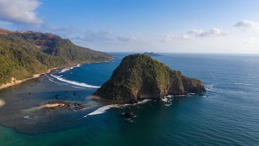 Aerial Shot of Pulau Merah in Banyuwangi, East Java, Indonesia