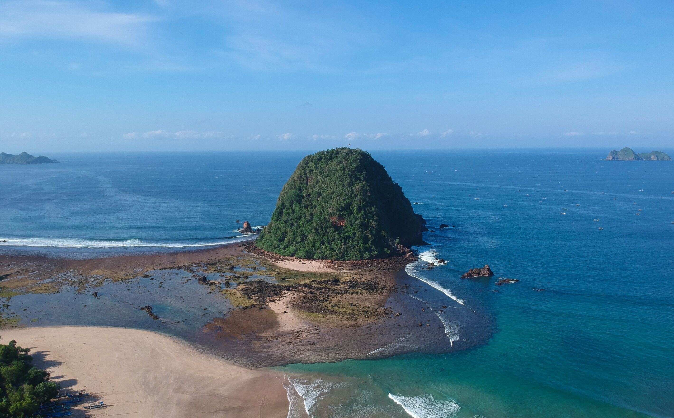 Beautiful view from Red Island beach Banyuwangi Indonesia.