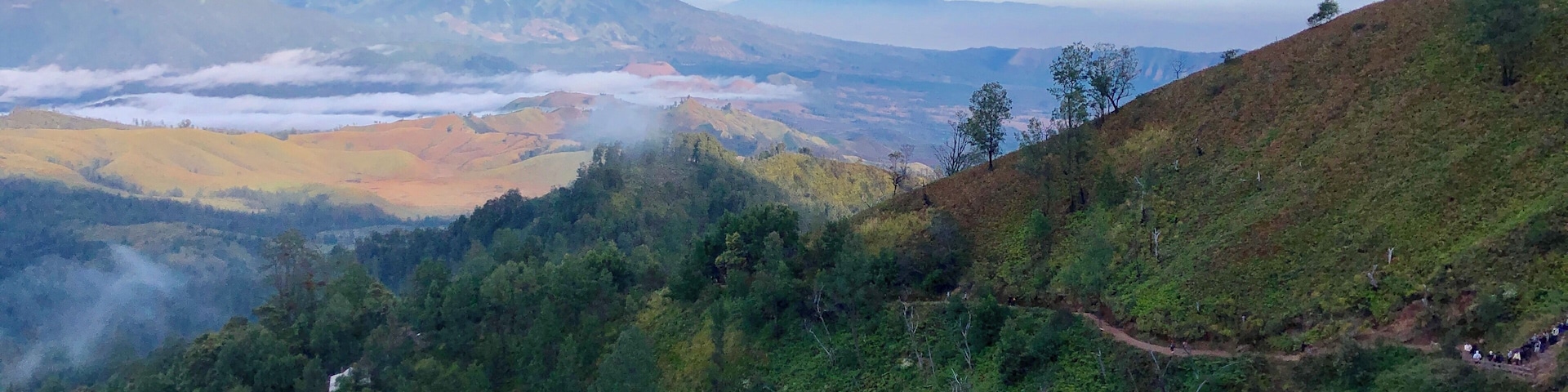 Can you see the trail to Ijen Crater. It’s quite a steep hike to get up to the crater. Took us 1.5 hours to get to the top in the dark at around 2am