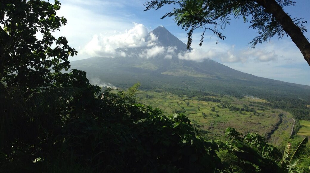 Mayon Volcano is an active volcano in the province of Albay in the Bicol Region. Its almost perfectly-shaped cone is considered by some to be the Philippine equivalent of Mount Fuji in Japan. 15 kilometers to the southeast of the volcano is Legazpi City.