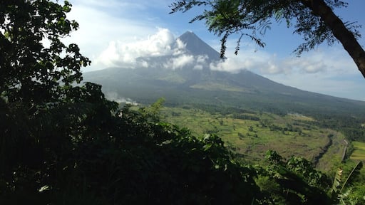 Mayon Volcano is an active volcano in the province of Albay in the Bicol Region. Its almost perfectly-shaped cone is considered by some to be the Philippine equivalent of Mount Fuji in Japan. 15 kilometers to the southeast of the volcano is Legazpi City.