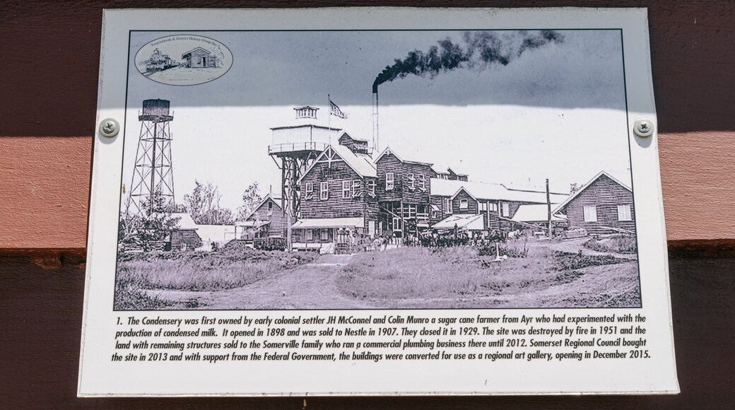 Somerset Regional Art Gallery – The Condensery featuring signage and heritage elements