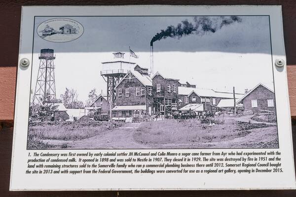 Somerset Regional Art Gallery – The Condensery featuring signage and heritage elements