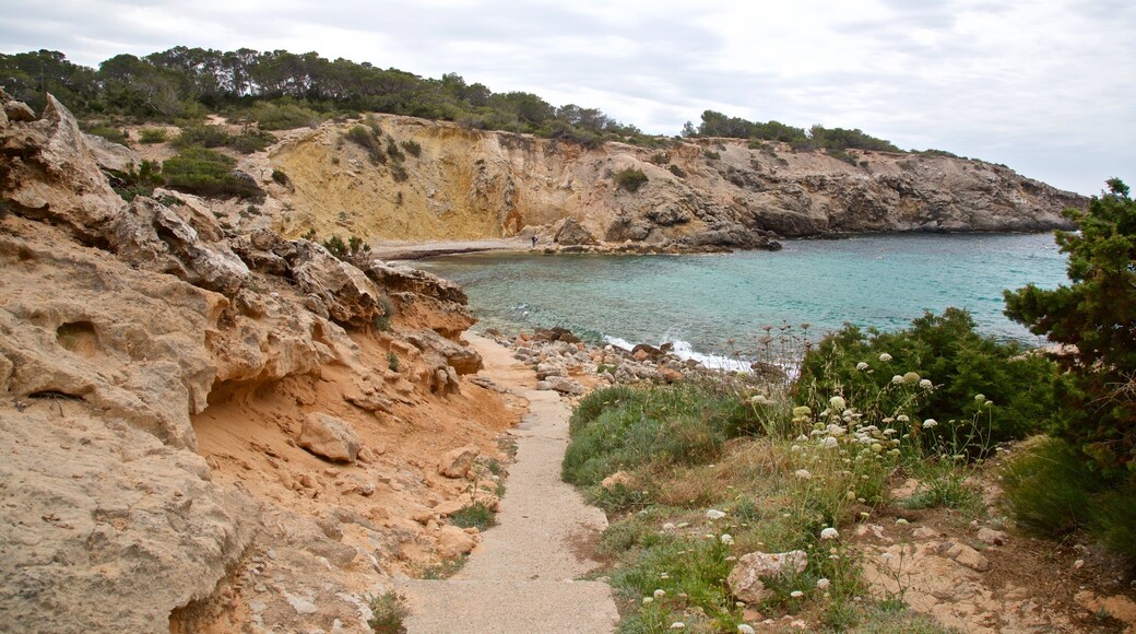 Cala Codolar which includes general coastal views and rugged coastline