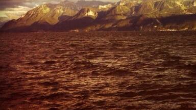 A storm was comin' and lake was mighty rough.