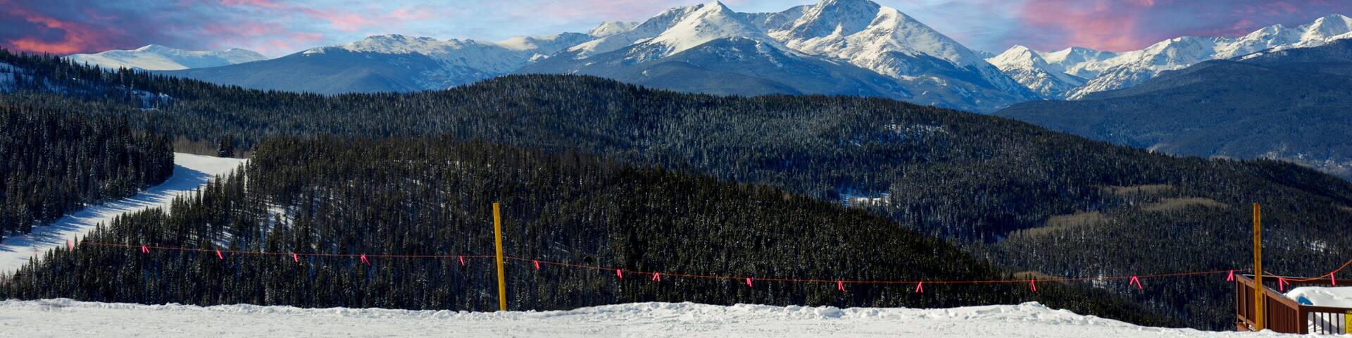 At the top of the ski slopes of the Continental Divide in the Colorado Mountain Range.