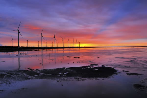 Beautiful landscape in Gaomei Wetland