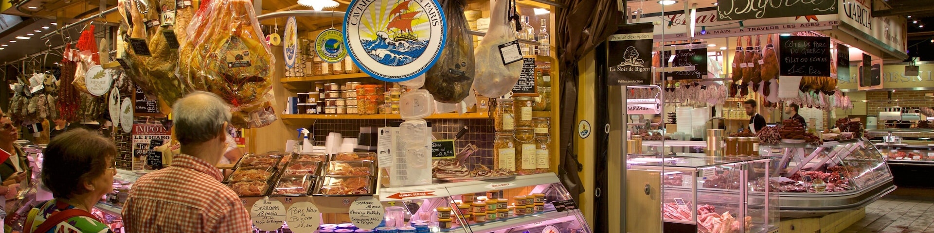 Distrito de Victor Hugo mostrando vistas de interior, mercados y compras