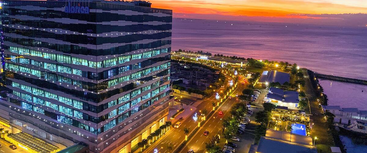 Rooftop View of Bay of Manila.