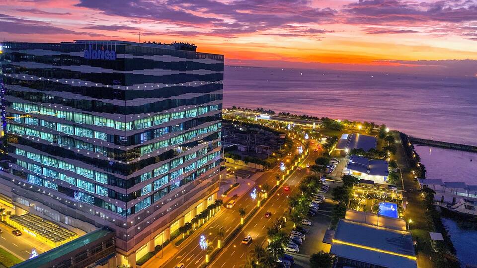 Rooftop View of Bay of Manila.
