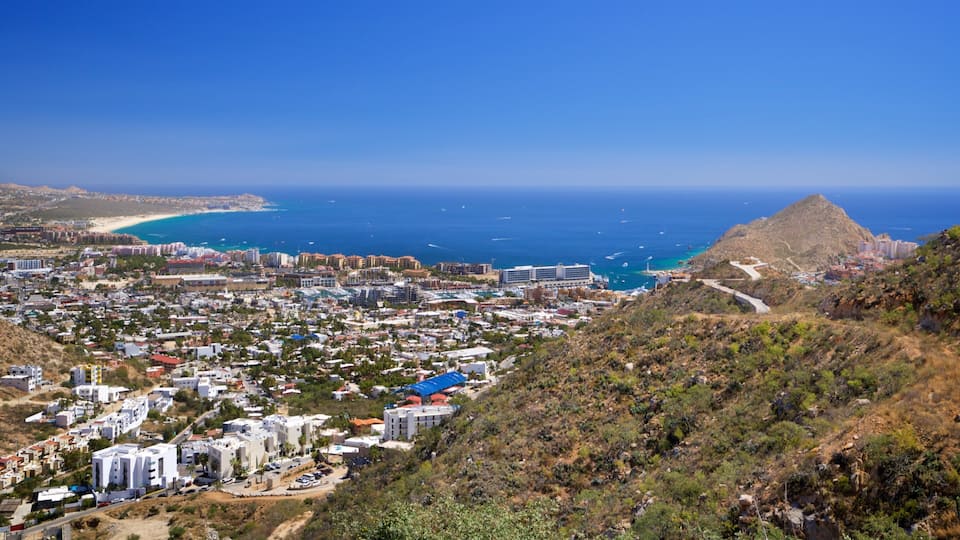 Cerro de la Z featuring landscape views, general coastal views and a coastal town