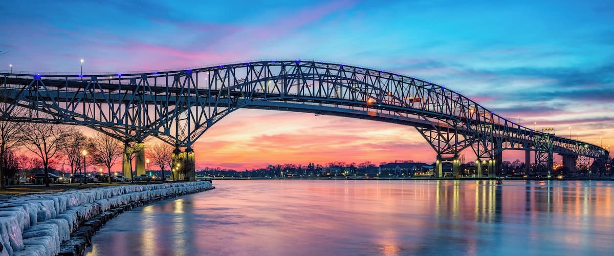 Twin Bridges at blue hour