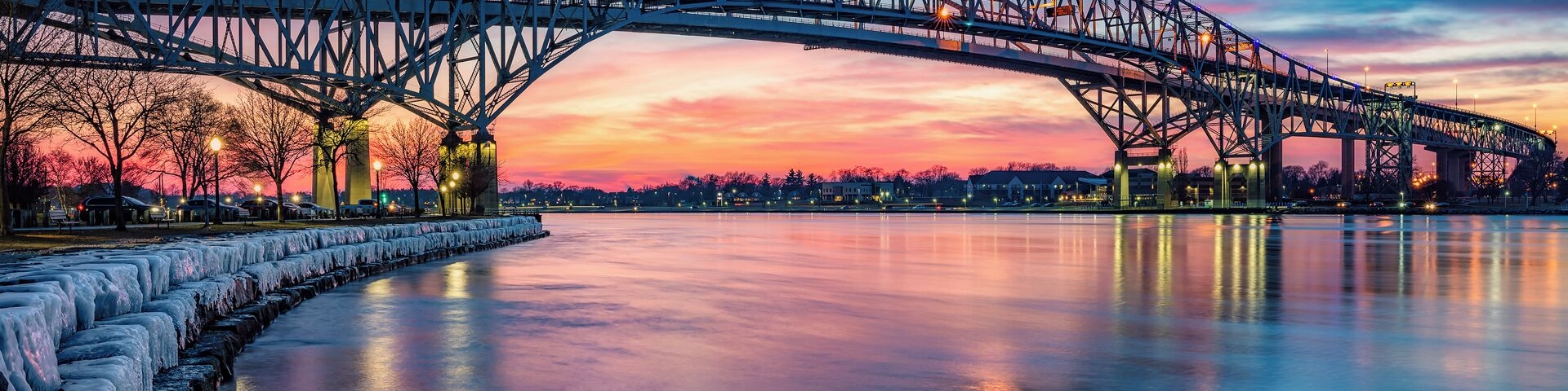 Twin Bridges at blue hour