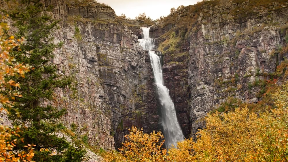Swedens highest waterfall, Njupeskar