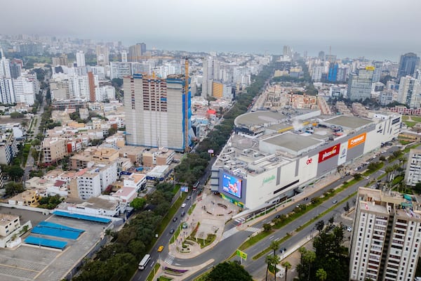 Aerial View of Real Plaza Salaverry in Lima, Peru.