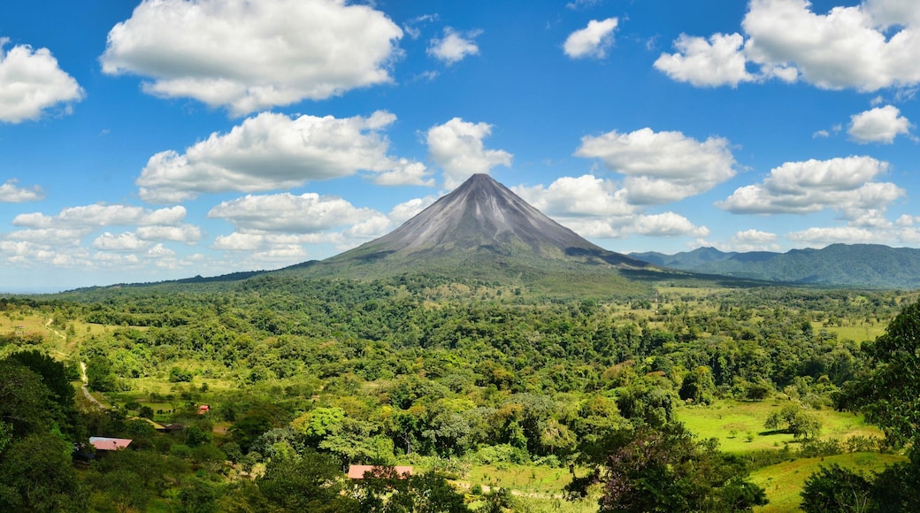 Landscape Panorama picture from Volcano Arenal next to the rainforest, Costa Rica. Travel in Central America. San Jose . High quality photo