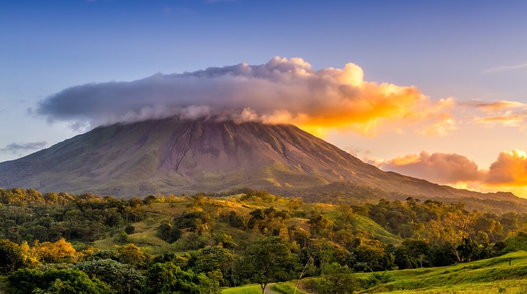 Arenal volcano under the clouds, Costa Rica.
