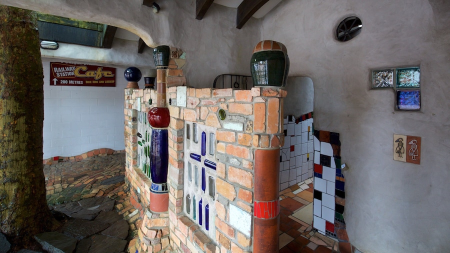 Hundertwasser Public Toilets which includes art and interior views