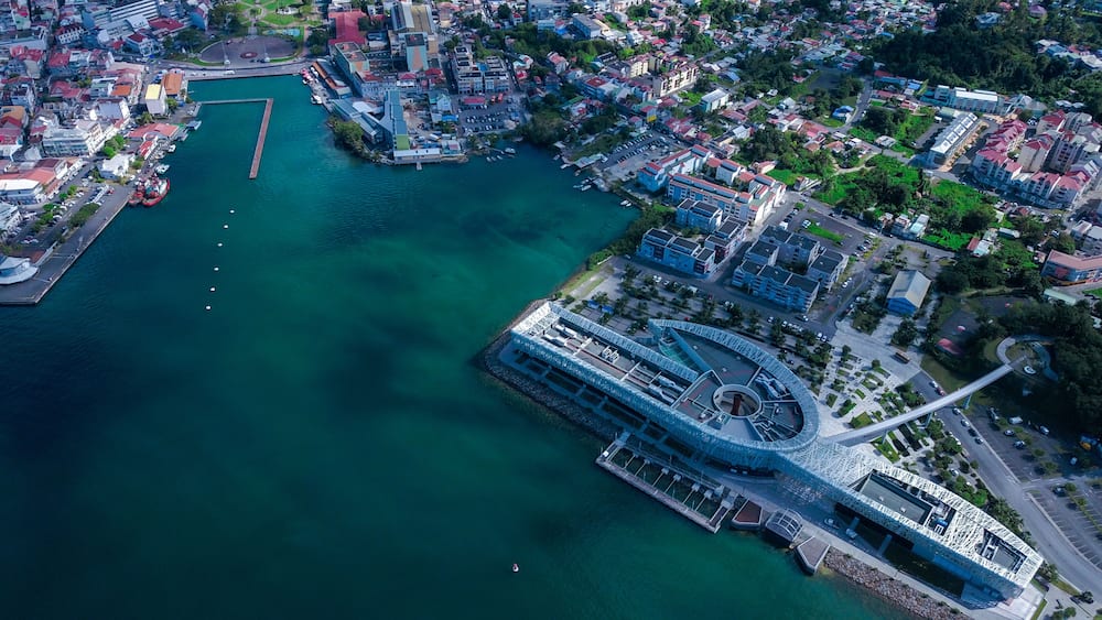 Aerial View to the Industrial zone of Pointe-à-Pitre city, Guadeloupe island