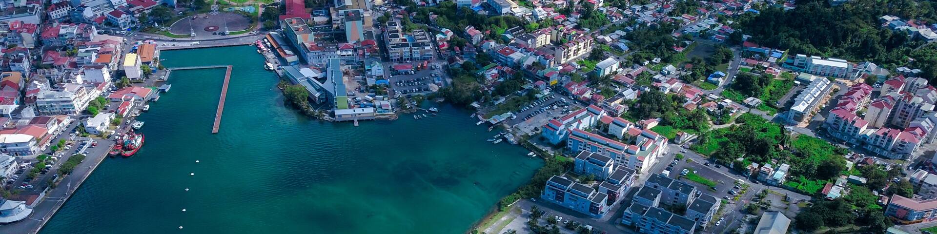 Aerial View to the Industrial zone of Pointe-à-Pitre city, Guadeloupe island