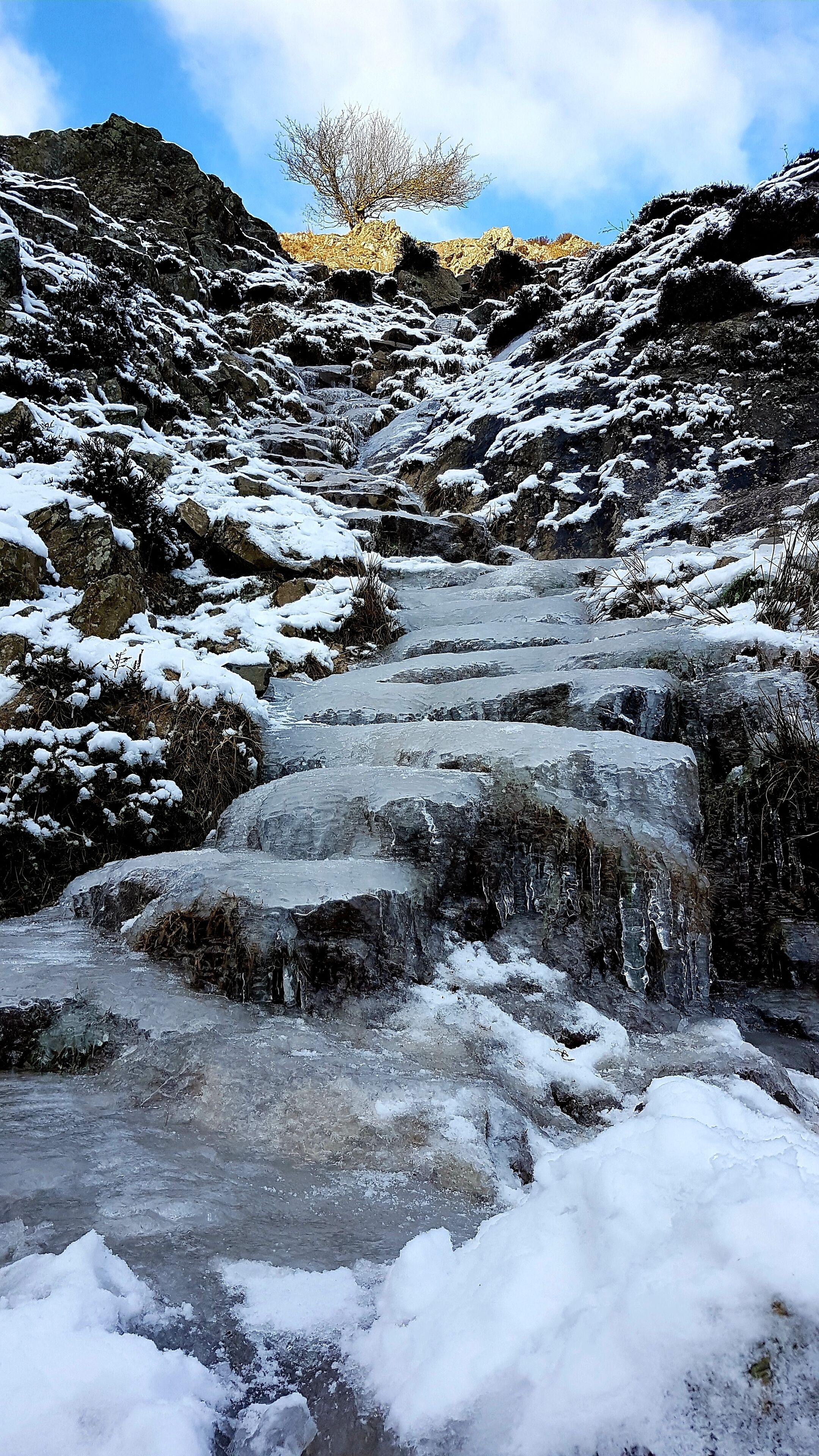 It looked great with all the ice but the paths were so dangers to walk on. Great circle walk.