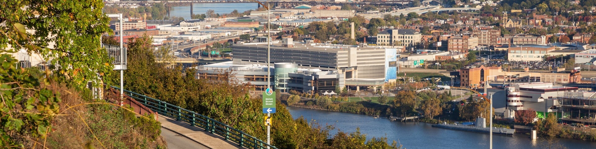 South Shore showing a city, landscape views and a river or creek